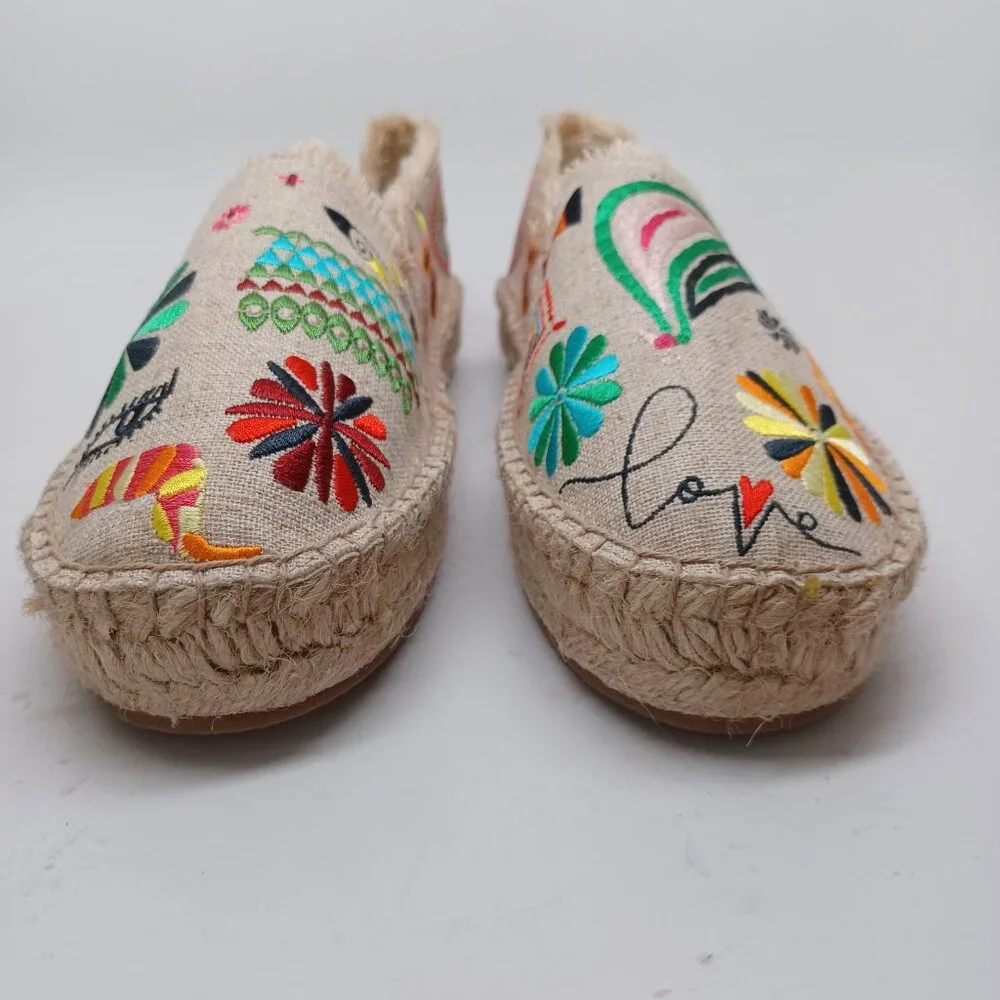 Johnny‎ Was Espadrilles Colorful Embroidered Boho Parker Flats Womens 10M